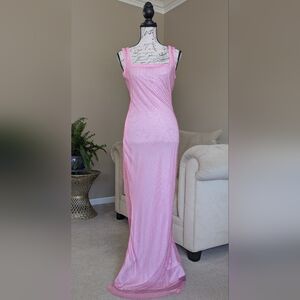 Pink Sleeveless Maxi Dress